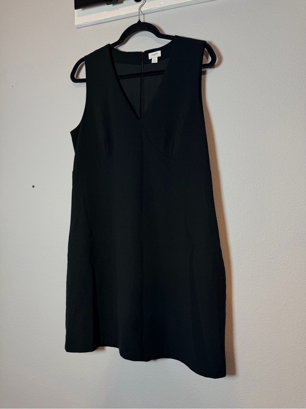 J.Crew Sleeveless V-Neck Shift Dress Black Size 12 CC318 Business Casual Capsule - Picture 3 of 10